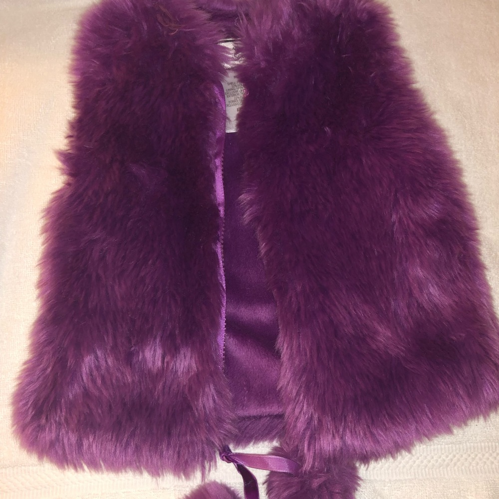 Purple Toddler Faux Fur Vest